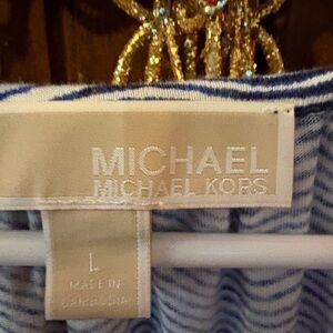 Michael Kors Blue and White Striped Garment